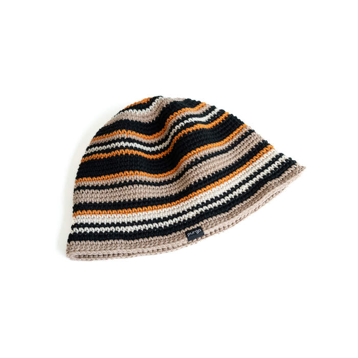 Steam Crusher Hat -random striped pattern- ORANGE