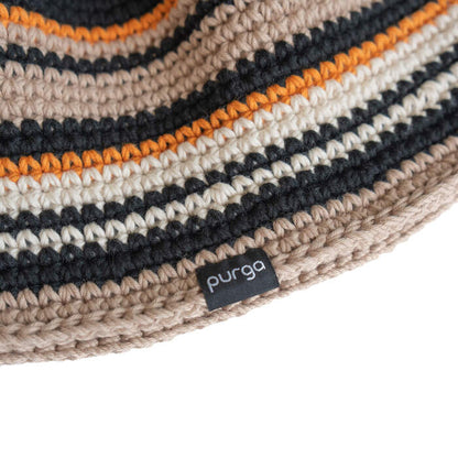 Steam Crusher Hat -random striped pattern- ORANGE