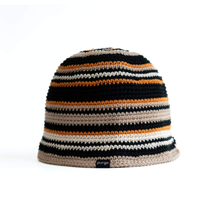 Steam Crusher Hat -moniväriraita- ORANGE