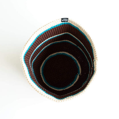 Steam Crusher Hat -kaksi viivaa- BROWNxTURQUOISE