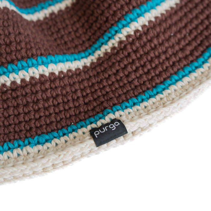 Steam Crusher Hat -double stripes- BROWNxTURQUOISE