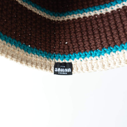 Steam Crusher Hat -kaksi viivaa- BROWNxTURQUOISE