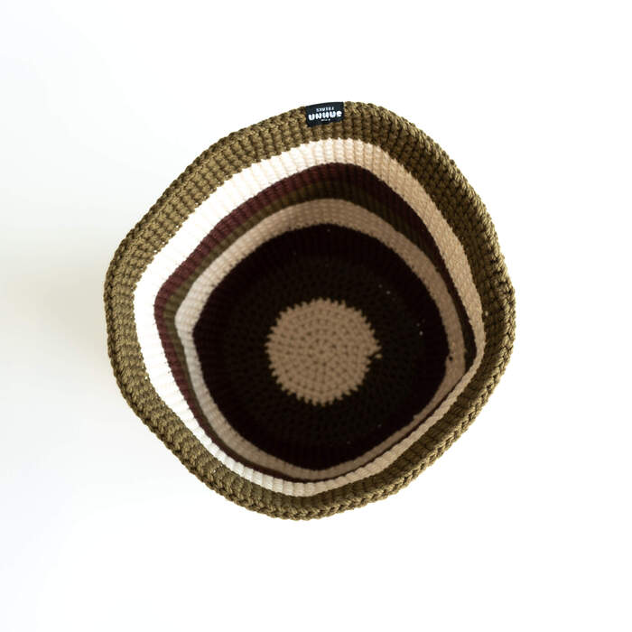 Steam Crusher Hat -triple borders- BROWNxCREAMxKHAKI