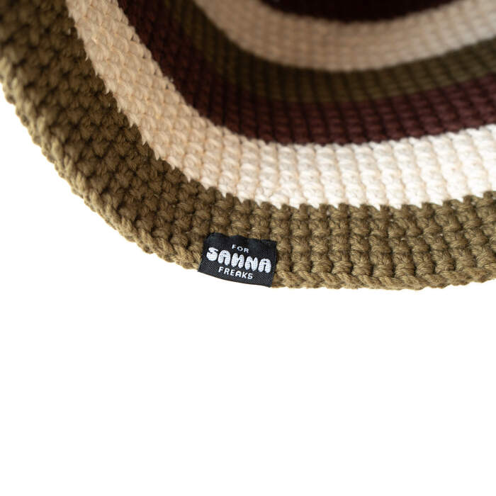 Steam Crusher Hat -kolmiraita- BROWNxCREAMxKHAKI