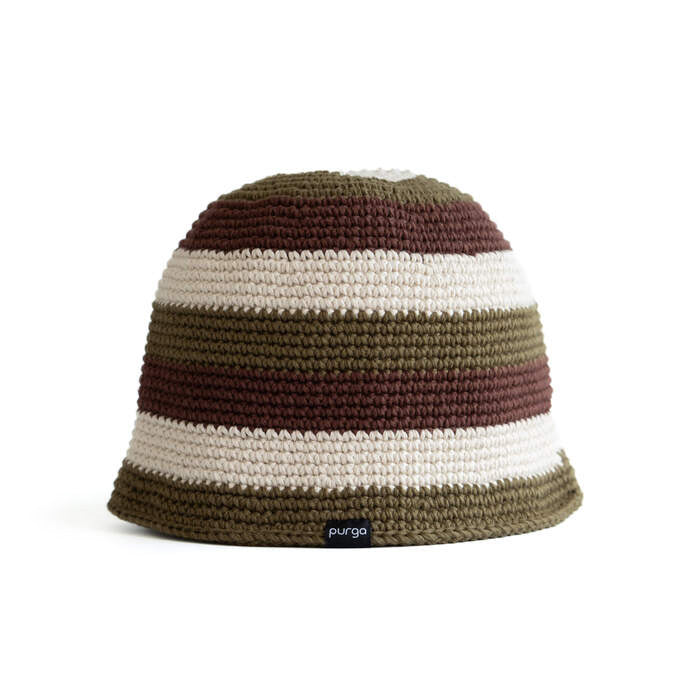 Steam Crusher Hat -kolmiraita- BROWNxCREAMxKHAKI