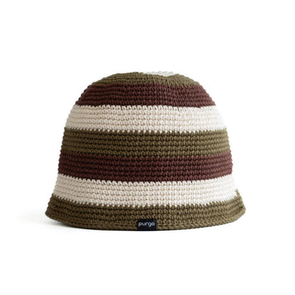 Steam Crusher Hat -kolmiraita- BROWNxCREAMxKHAKI