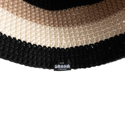 Steam Crusher Hat -triple borders- BEIGExCREAMxBLACK