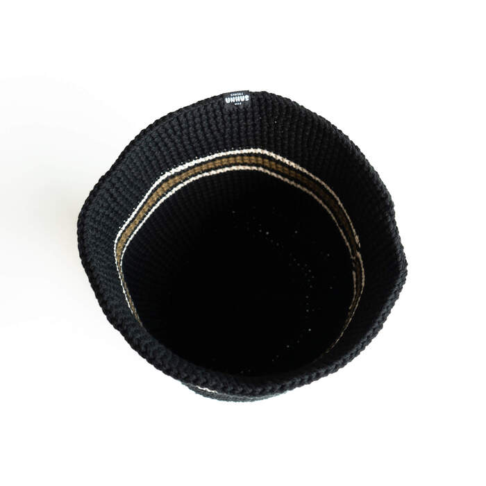 Steam Crusher Hat -classic stripe- BLACKxCREAM